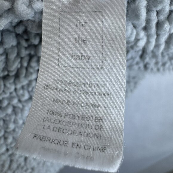 Gray Sherpa Minky Yellow Giraffe Monkey Rhino Baby Blanket 30 x 40 - Picture 4 of 7